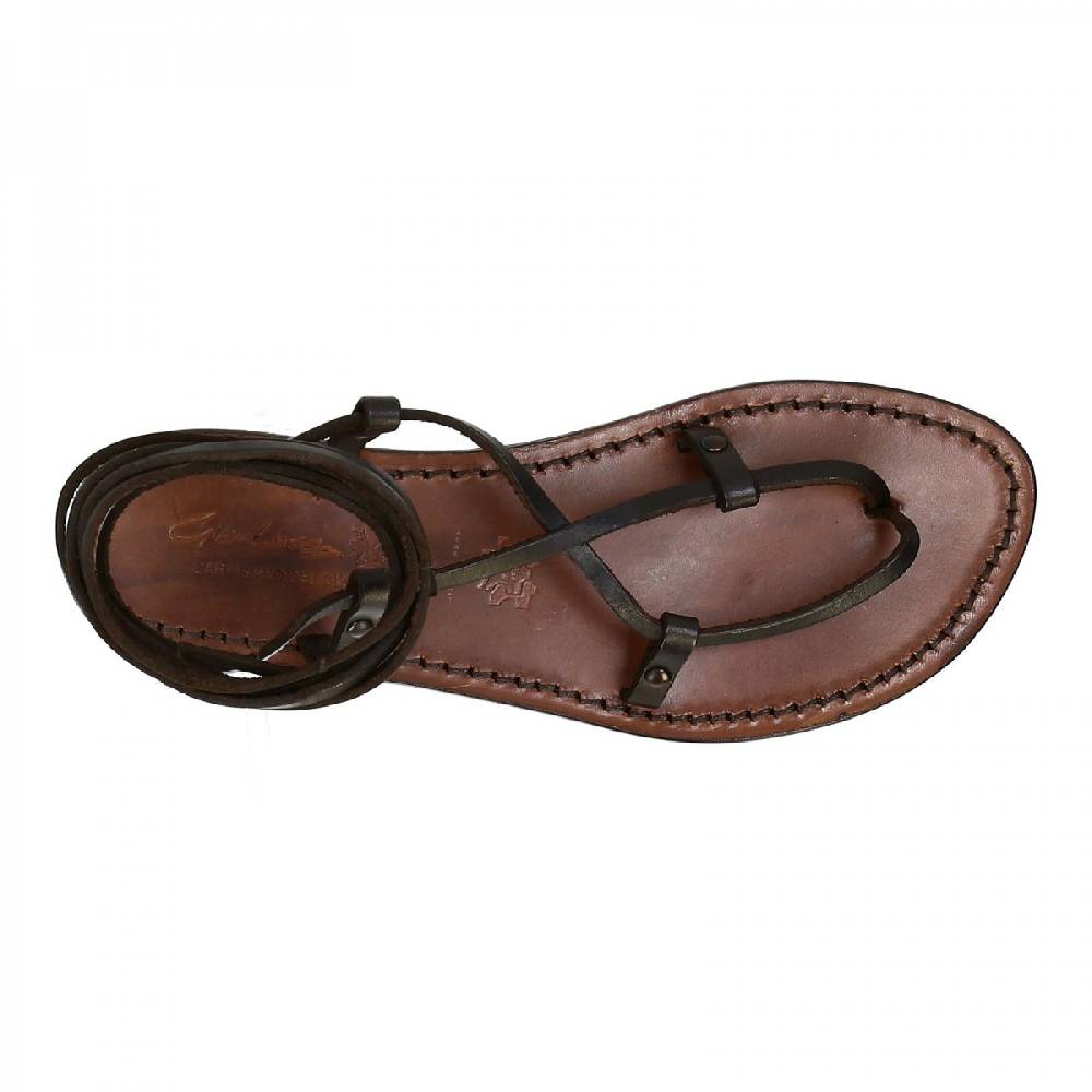 Lartigiano Del Cuoio Scarpe a schiava fatte a mano in pelle testa di moro Vendita Economica
