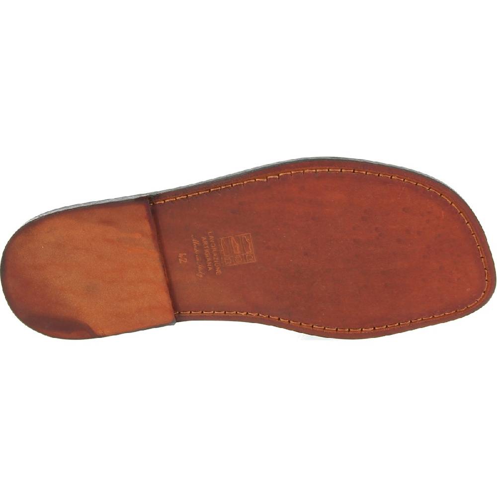 Lartigiano Del Cuoio Ciabatte da uomo in pelle di vitello color testa di moro artigianali Shopping Online