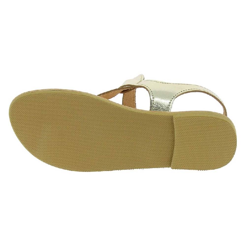 Lartigiano Del Cuoio Sandali infradito a goccia da donna fatti a mano in pelle di vitello laminata oro Moda