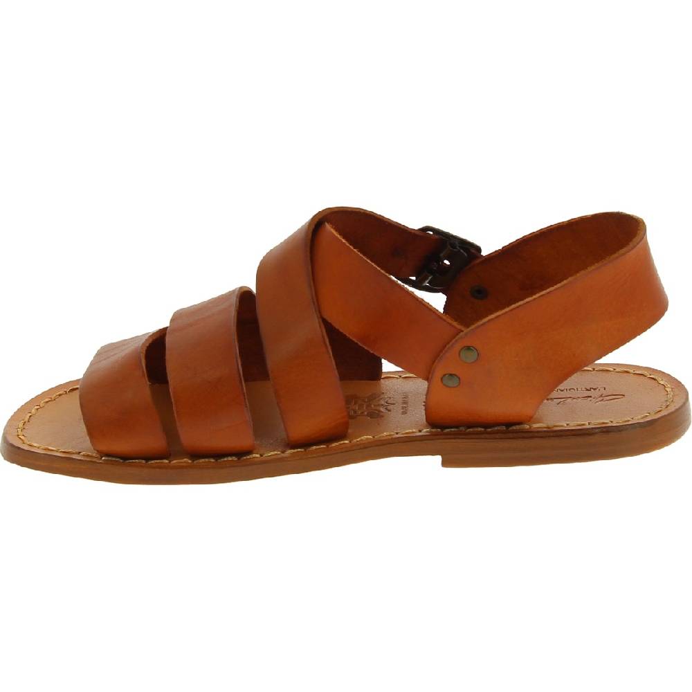 Lartigiano Del Cuoio Sandali da uomo in pelle color cuoio fatti a mano in Italia Promozione temporanea