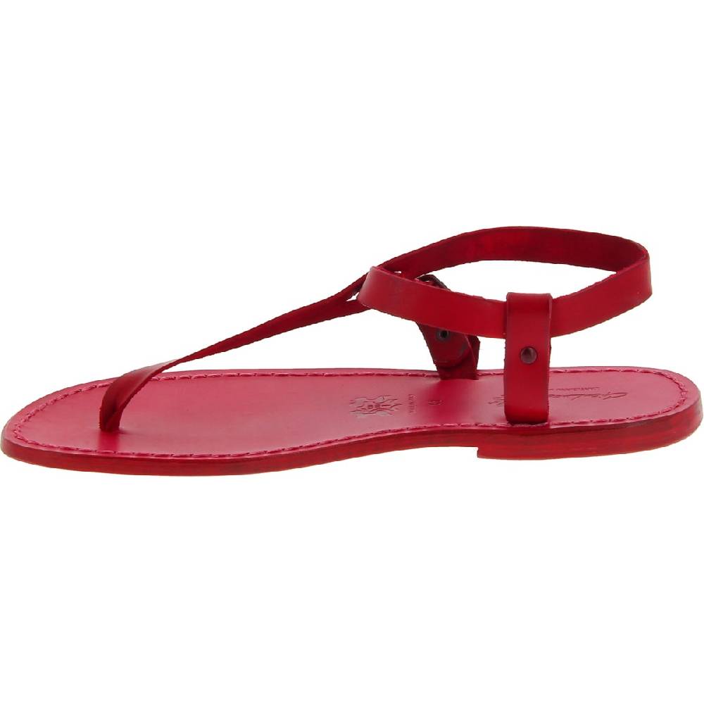 Lartigiano Del Cuoio Sandali infradito in cuoio rosso fatti a mano Fino al 50% di sconto