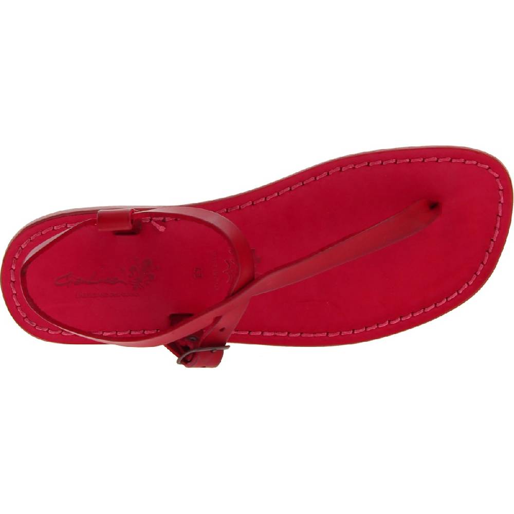 Lartigiano Del Cuoio Sandali infradito in cuoio rosso fatti a mano Fino al 50% di sconto