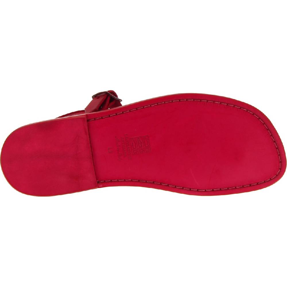 Lartigiano Del Cuoio Sandali infradito in cuoio rosso fatti a mano Fino al 50% di sconto