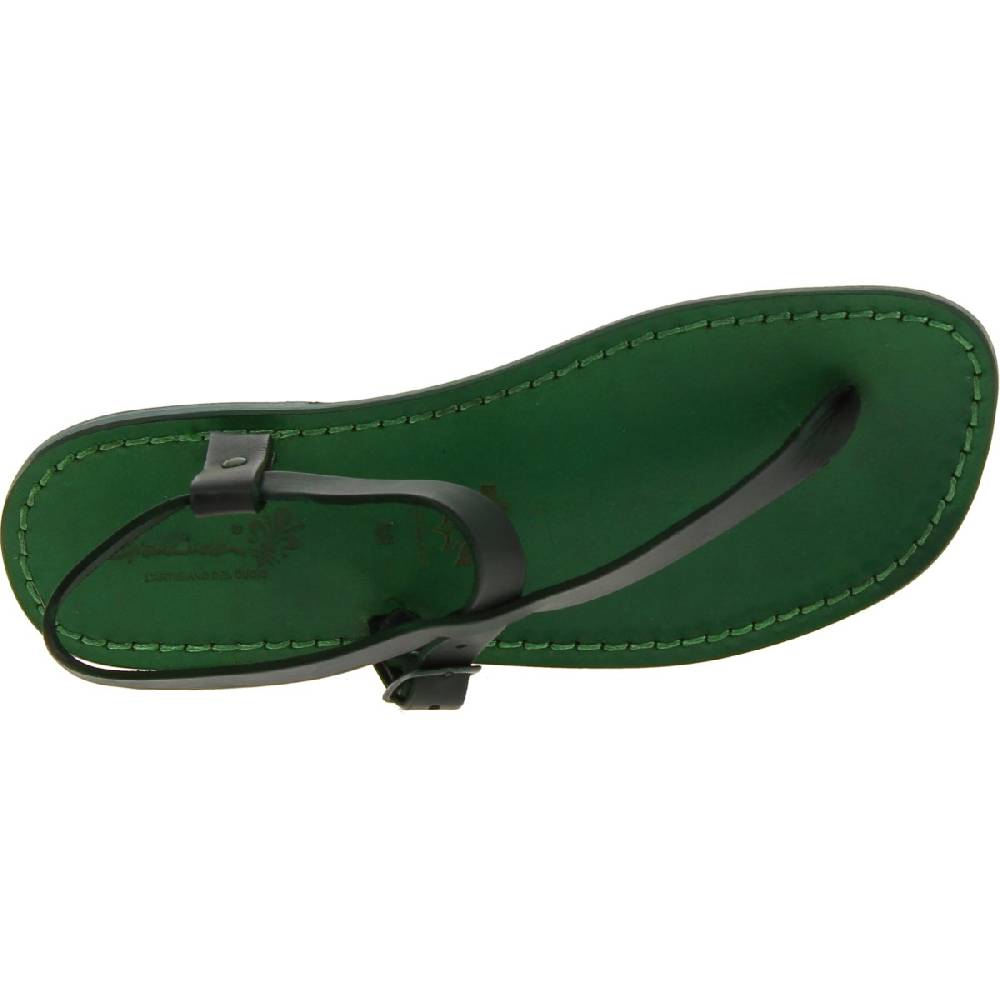 Lartigiano Del Cuoio Sandali infradito in pelle verde fatti a mano Fino al 65% di sconto