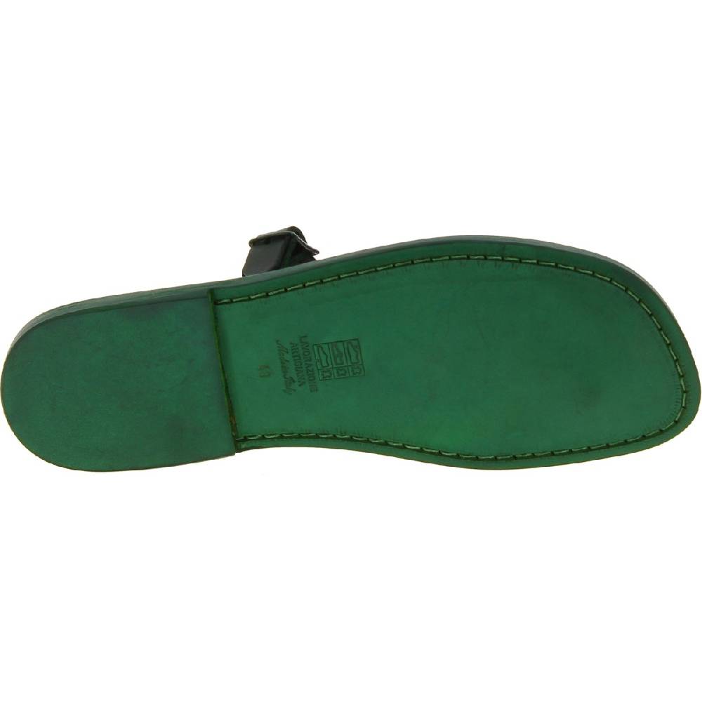 Lartigiano Del Cuoio Sandali infradito in pelle verde fatti a mano Fino al 65% di sconto