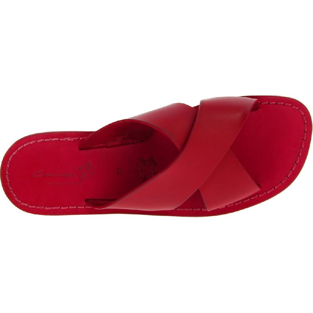 Lartigiano Del Cuoio Ciabatte uomo in pelle rossa realizzate a mano in Italia Only for today
