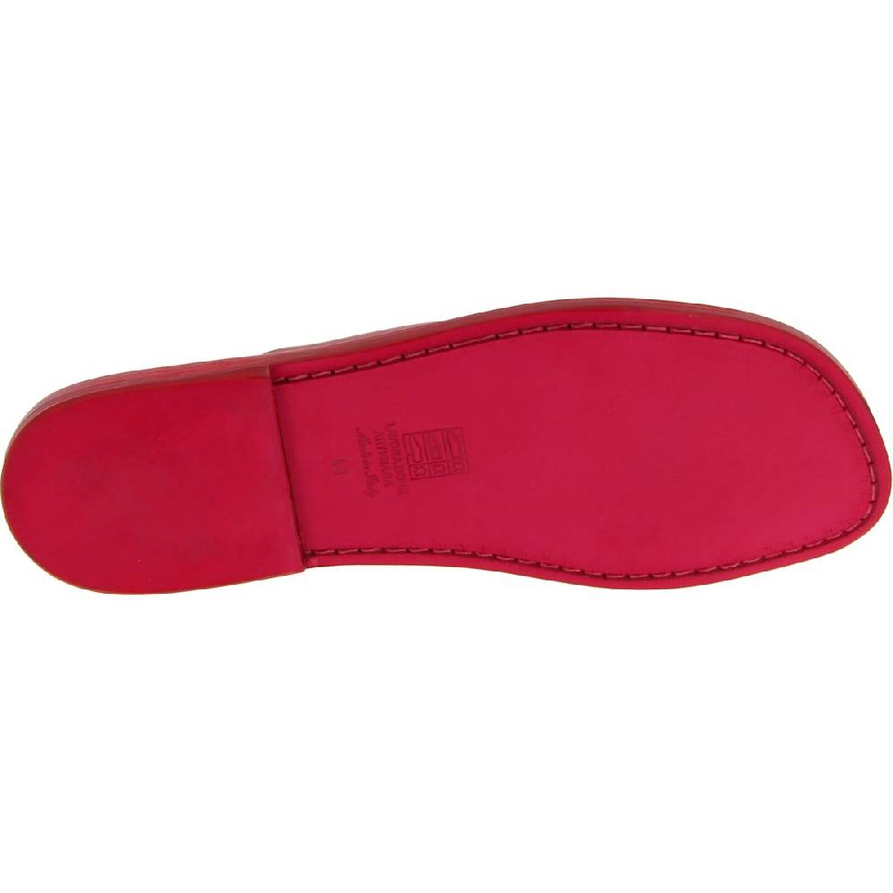 Lartigiano Del Cuoio Ciabatte uomo in pelle rossa realizzate a mano in Italia Only for today