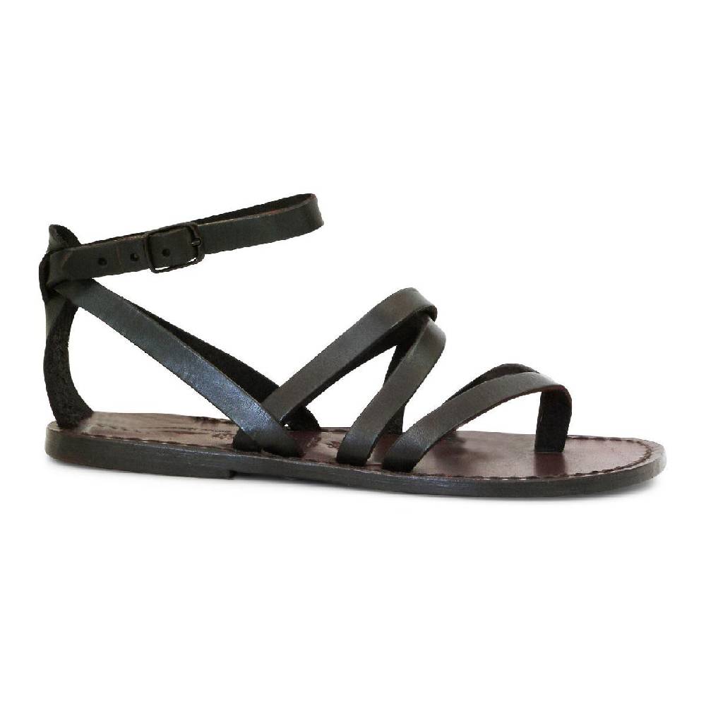 Lartigiano Del Cuoio Scarpe alla schiava artigianali in pelle marrone Sconti questo mese