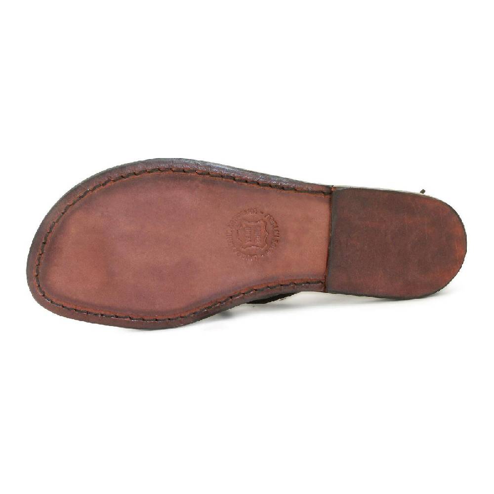 Lartigiano Del Cuoio Scarpe alla schiava artigianali in pelle marrone Sconti questo mese