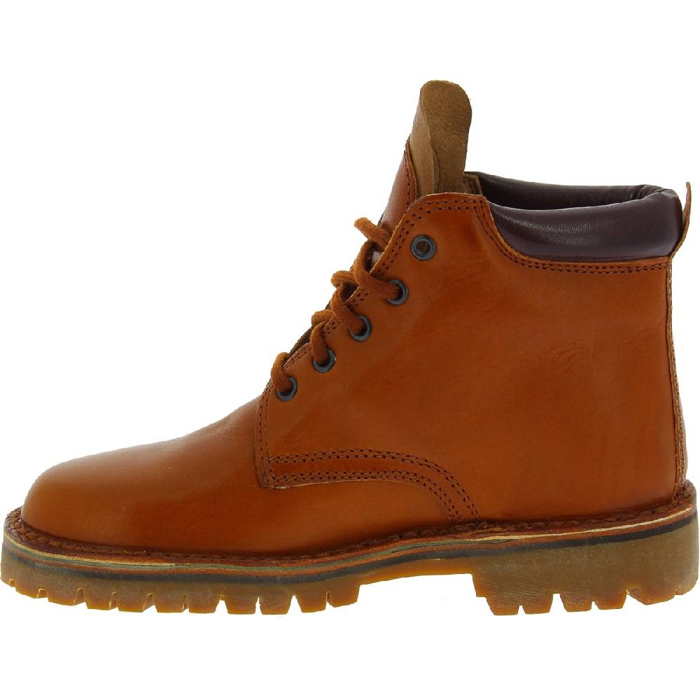 Lartigiano Del Cuoio Stivaletti donna artigianali in pelle marrone e suola Vibram In Linea