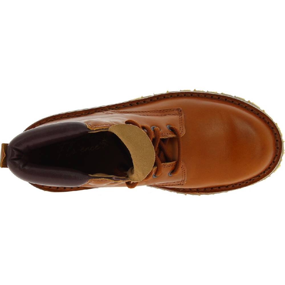 Lartigiano Del Cuoio Stivaletti donna artigianali in pelle marrone e suola Vibram In Linea