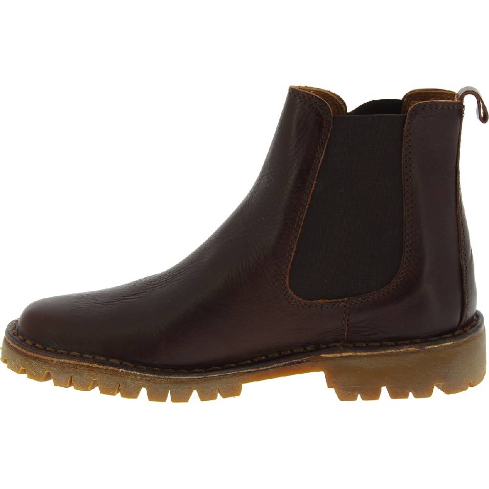 Lartigiano Del Cuoio Stivaletto beatles donna in pelle marrone scuro e suola Vibram Soddisfazione Garantita