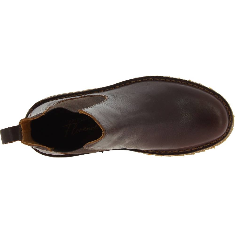 Lartigiano Del Cuoio Stivaletto beatles donna in pelle marrone scuro e suola Vibram Soddisfazione Garantita