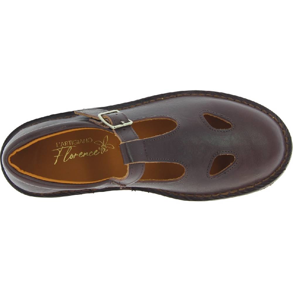 Lartigiano Del Cuoio Scarpe aperte da uomo in pelle marrone scuro fatte a mano in Italia Consegna Veloce