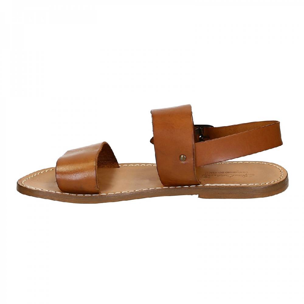 Lartigiano Del Cuoio Sandali uomo fatti a mano in pelle color cuoio antico Shopping Online