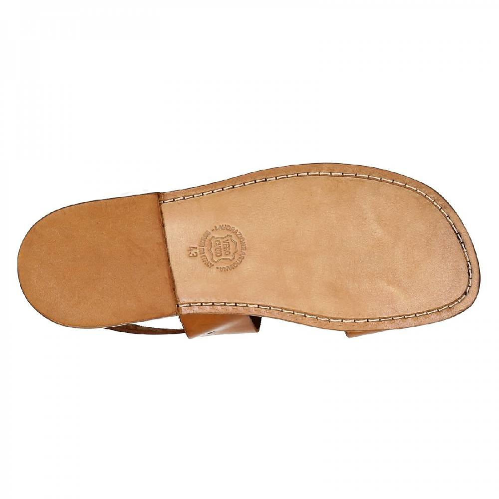 Lartigiano Del Cuoio Sandali uomo fatti a mano in pelle color cuoio antico Shopping Online