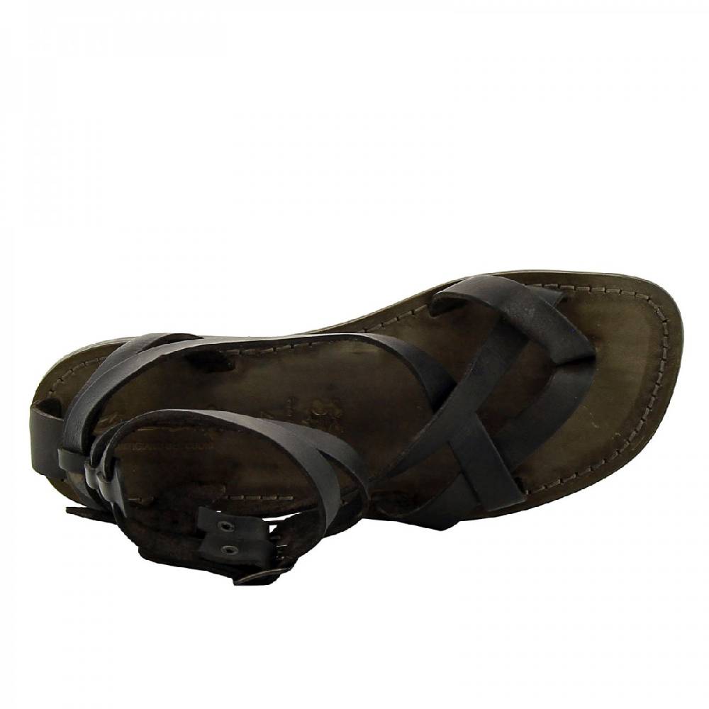 Lartigiano Del Cuoio Sandalo gladiatore uomo in pelle nero Sottocosto