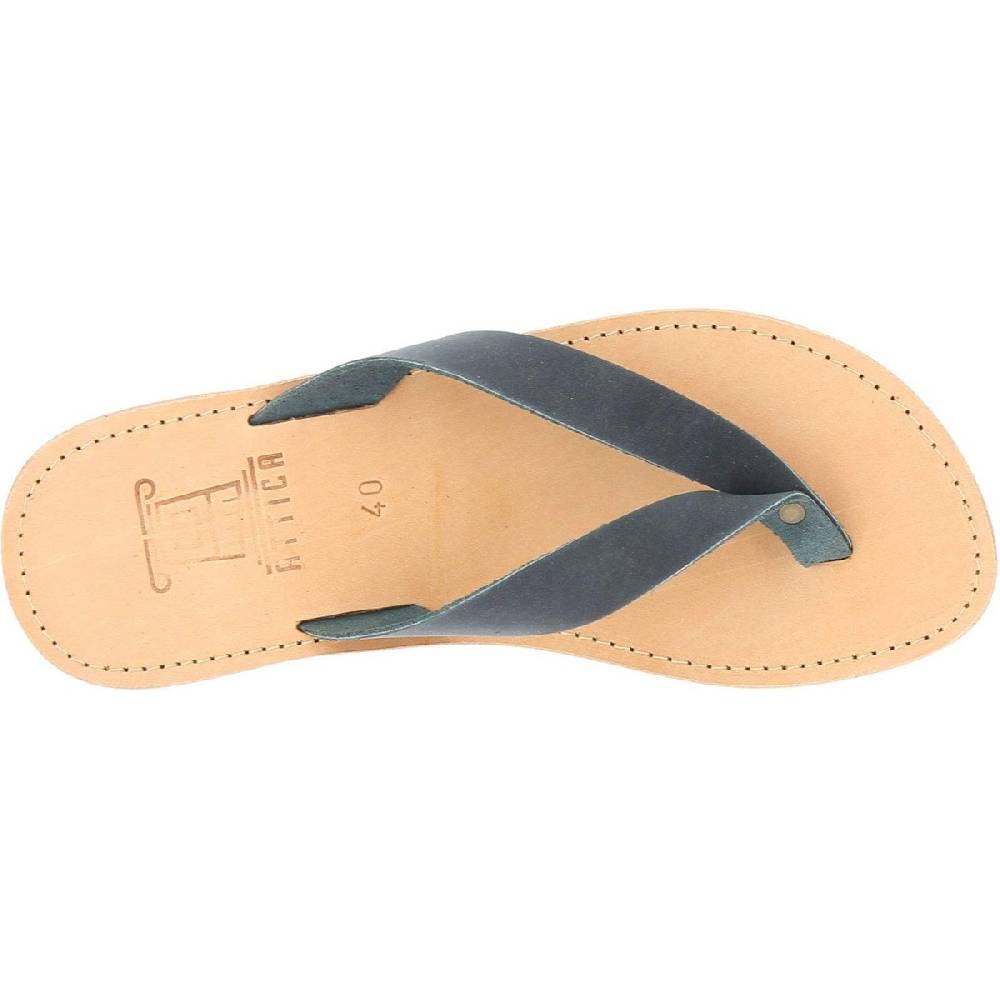 Lartigiano Del Cuoio Sandali infradito slip-on da uomo in pelle nabuk nera fatti a mano Presa