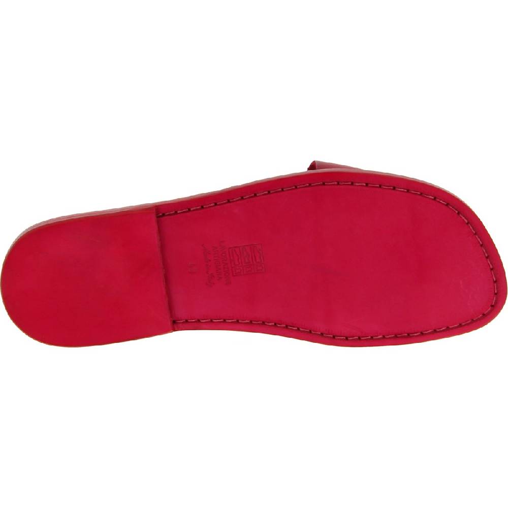 Lartigiano Del Cuoio Infradito in pelle rossa intrecciata sull'alluce e suola in cuoio Outlet