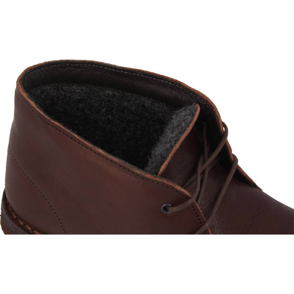 Lartigiano Del Cuoio Polacchine da donna in pelle marrone scuro con fodera invernale Vendite Flash