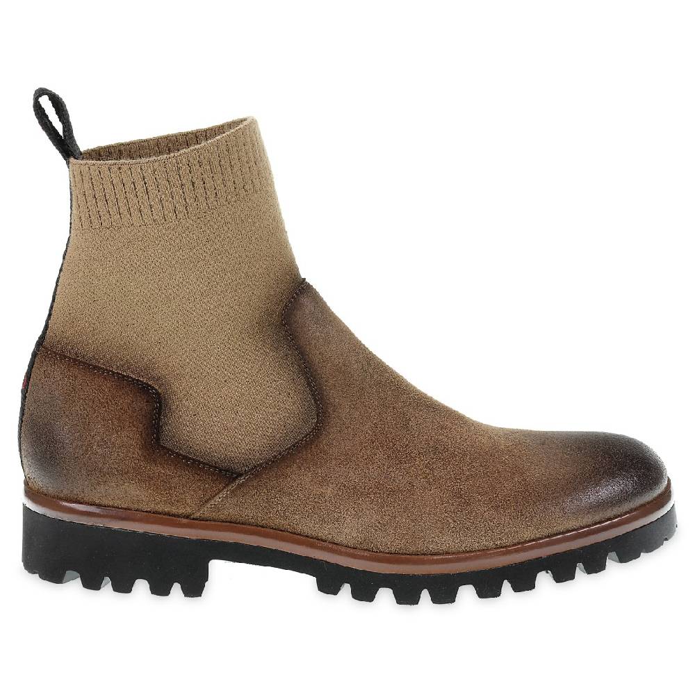 Lartigiano Del Cuoio Chelsea in camoscio marrone ingrassato e cashmere - Fratelli Borgioli Cyber Monday