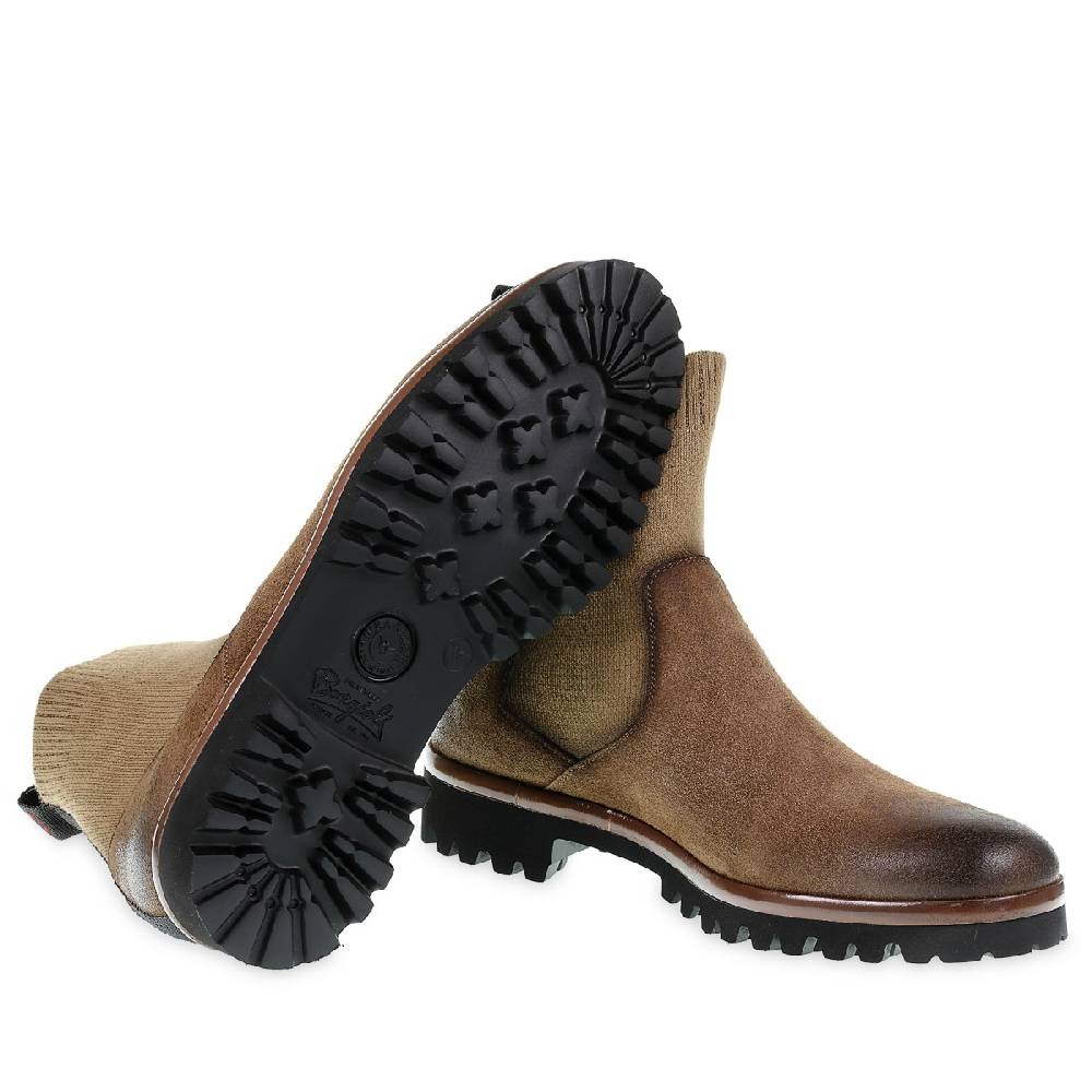Lartigiano Del Cuoio Chelsea in camoscio marrone ingrassato e cashmere - Fratelli Borgioli Cyber Monday