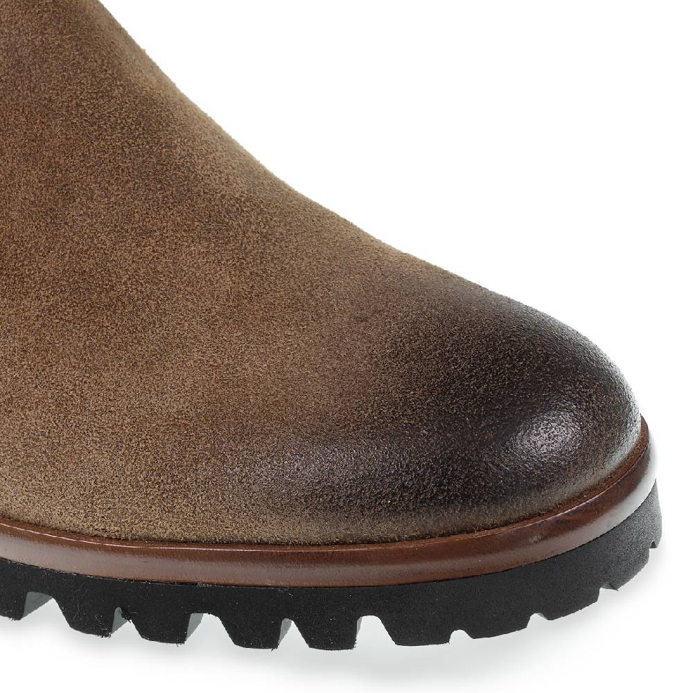Lartigiano Del Cuoio Chelsea in camoscio marrone ingrassato e cashmere - Fratelli Borgioli Cyber Monday