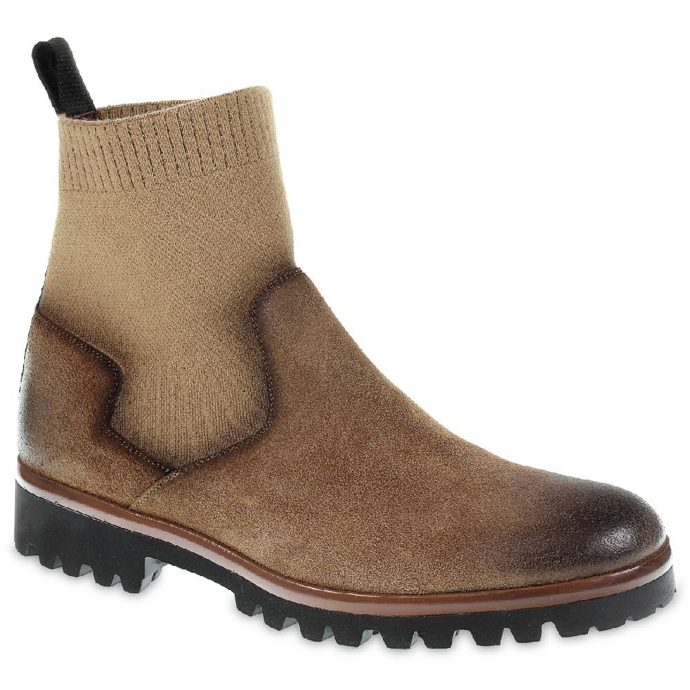 Lartigiano Del Cuoio Chelsea in camoscio marrone ingrassato e cashmere - Fratelli Borgioli Cyber Monday