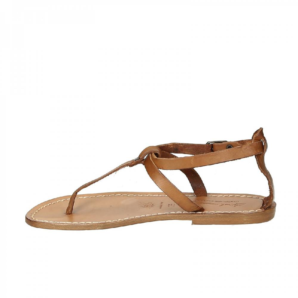 Lartigiano Del Cuoio Sandalo infradito donna in pelle color cuoio Offerta natalizia