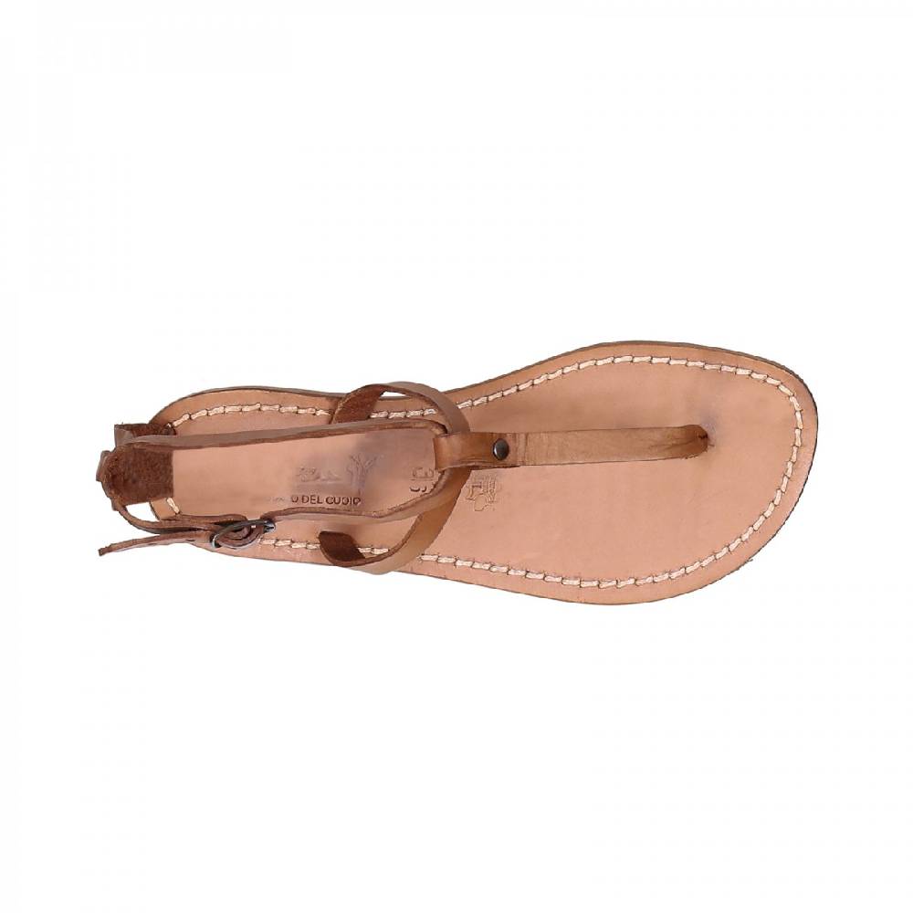 Lartigiano Del Cuoio Sandalo infradito donna in pelle color cuoio Offerta natalizia