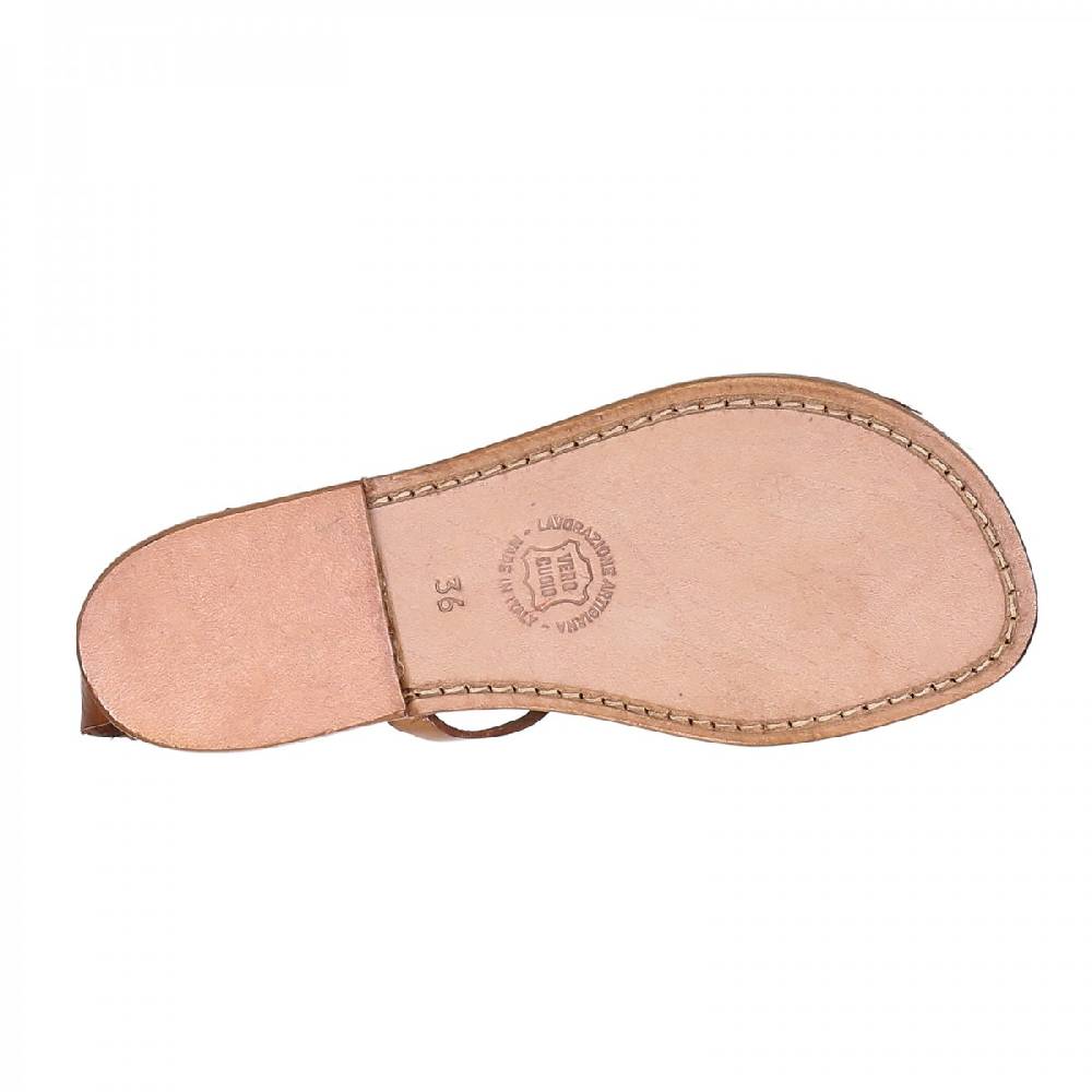 Lartigiano Del Cuoio Sandalo infradito donna in pelle color cuoio Offerta natalizia