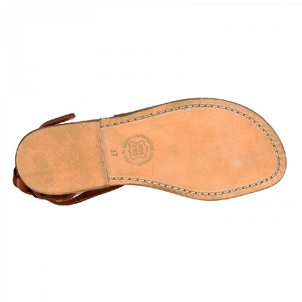 Lartigiano Del Cuoio Sandali donna fatti a mano in pelle colore cuoio Offerta migliore