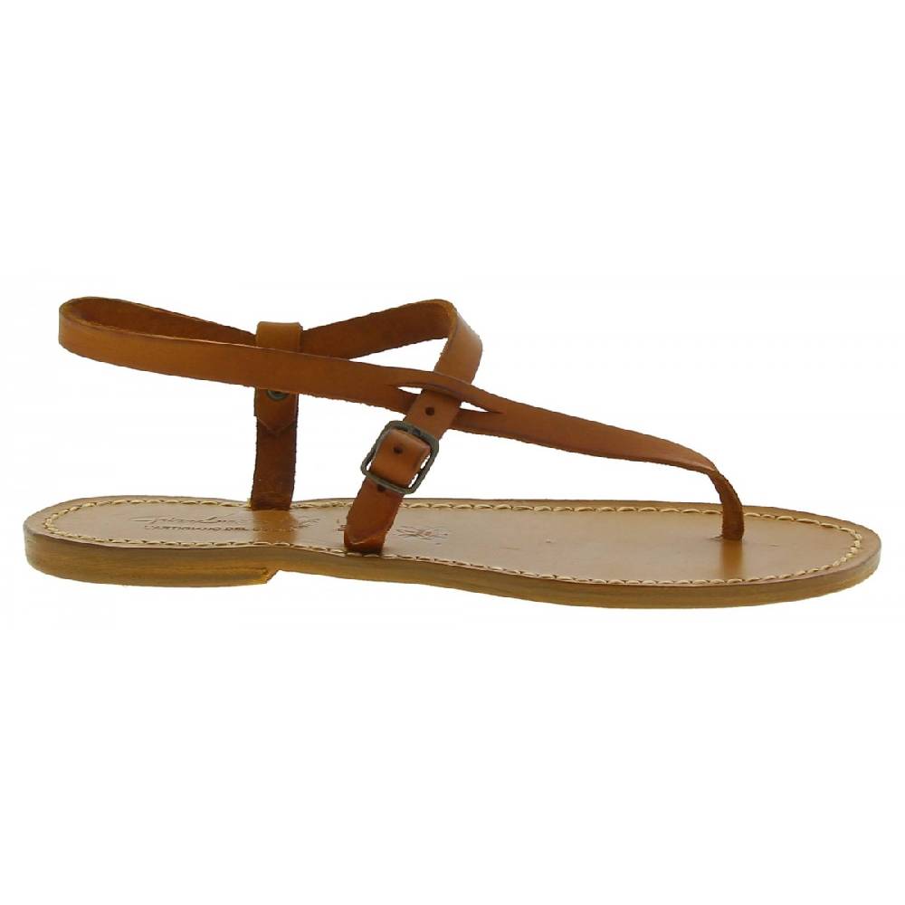 Lartigiano Del Cuoio Sandali infradito artigianali da donna in pelle color cuoio Latest fashion
