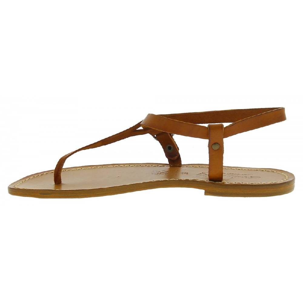 Lartigiano Del Cuoio Sandali infradito artigianali da donna in pelle color cuoio Latest fashion