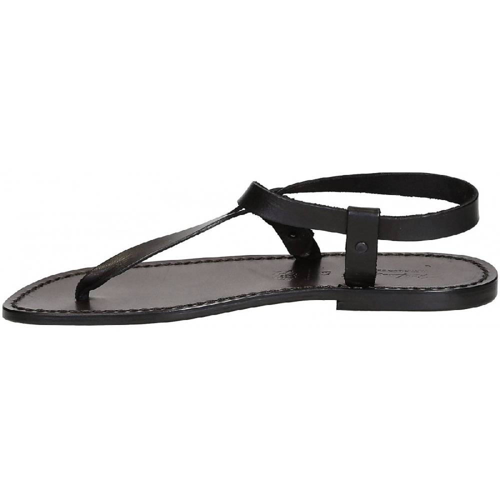 Lartigiano Del Cuoio Sandali infradito in cuoio nero artigianali Comprane uno, ottenene uno gratis