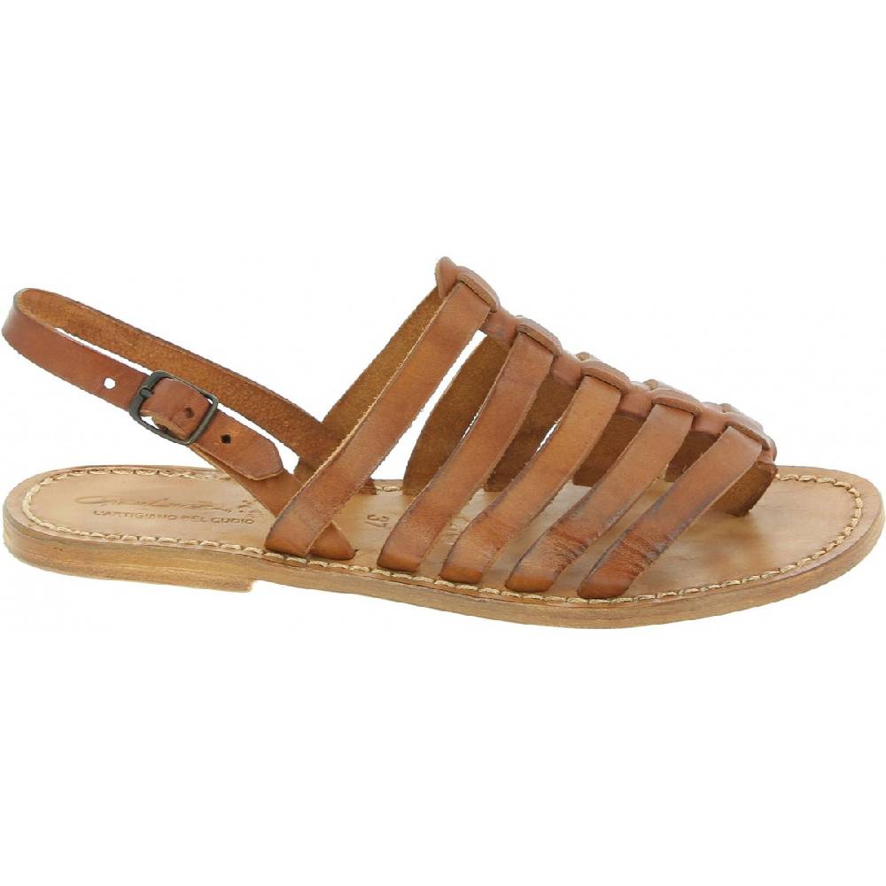 Lartigiano Del Cuoio Sandali infradito alla schiava in pelle color cuoio Latest stili