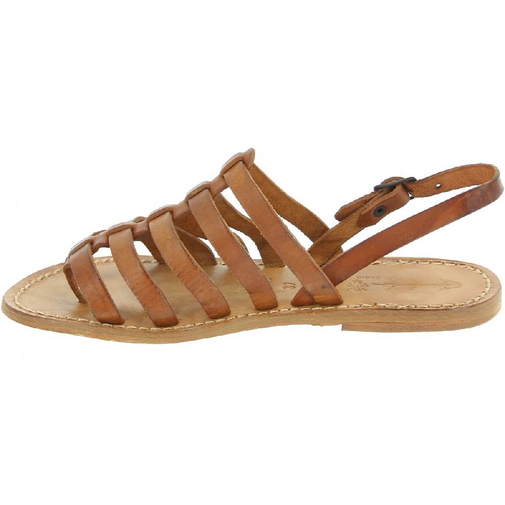 Lartigiano Del Cuoio Sandali infradito alla schiava in pelle color cuoio Latest stili