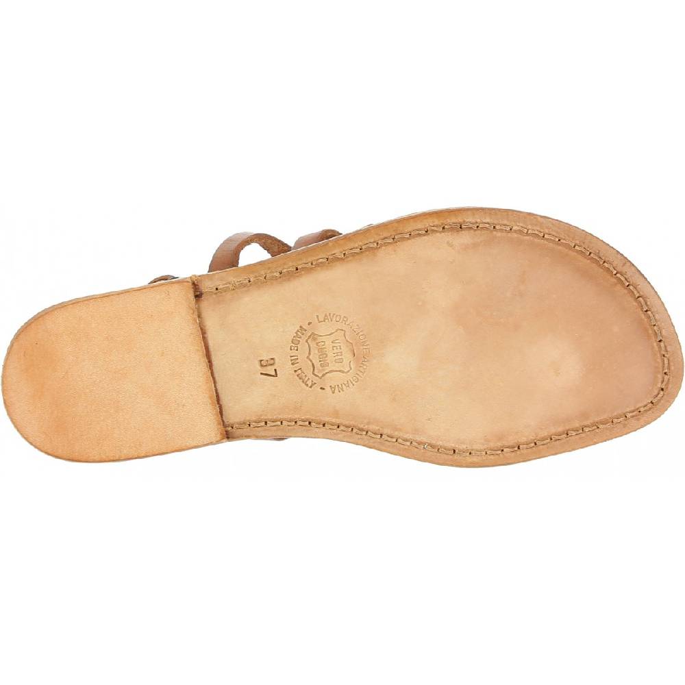 Lartigiano Del Cuoio Sandali infradito alla schiava in pelle color cuoio Latest stili