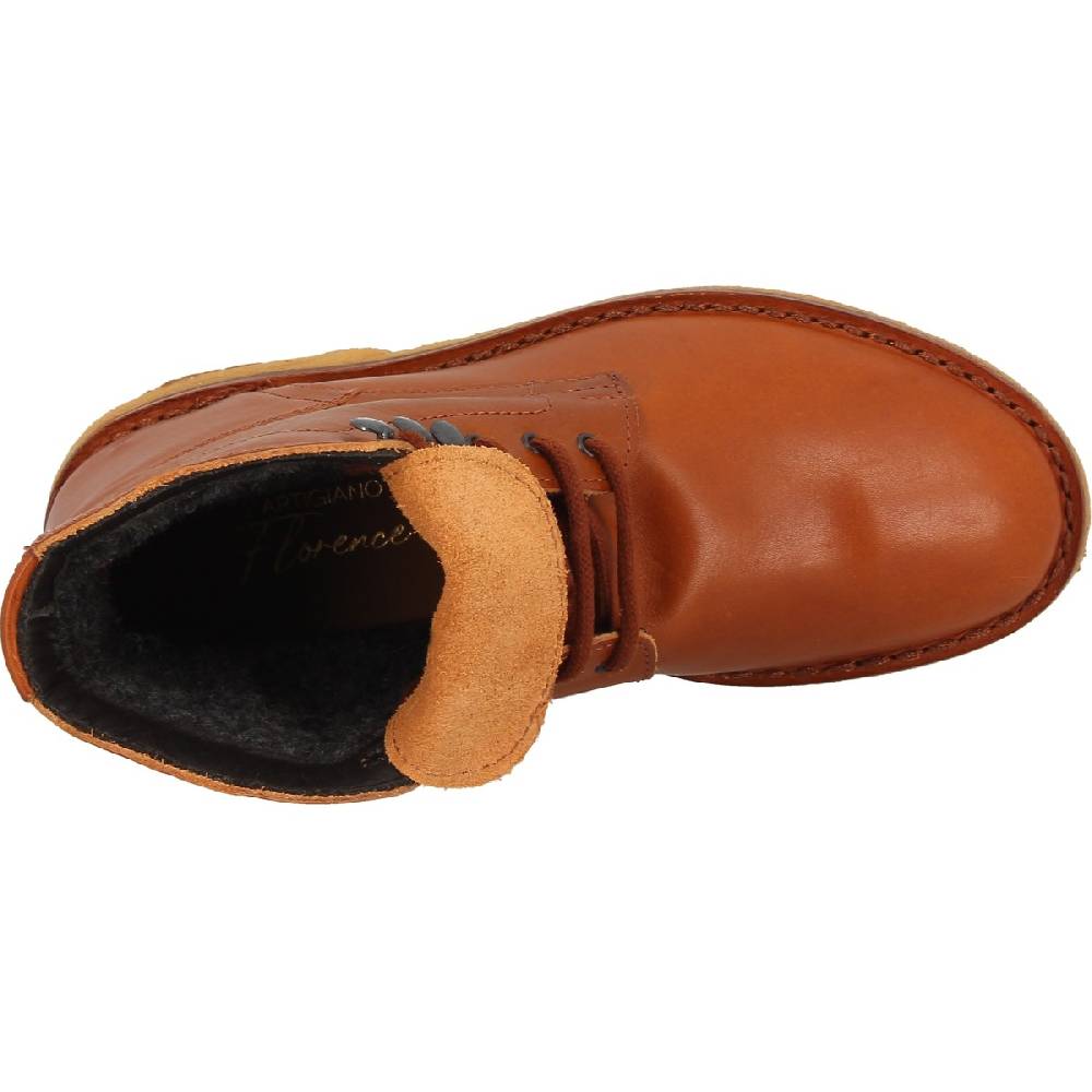 Lartigiano Del Cuoio Stivaletti da donna in pelle marrone con fodera invernale Only for today