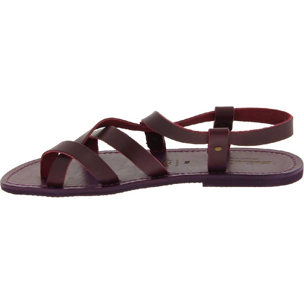 Lartigiano Del Cuoio Sandali uomo in cuoio artigianali in pelle color viola Fino al 55% di sconto