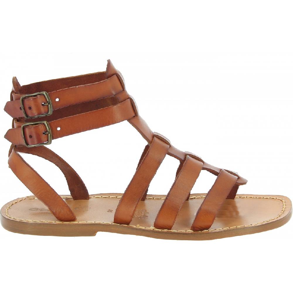 Lartigiano Del Cuoio Sandali romani da uomo in pelle color cuoio antico Super sconto