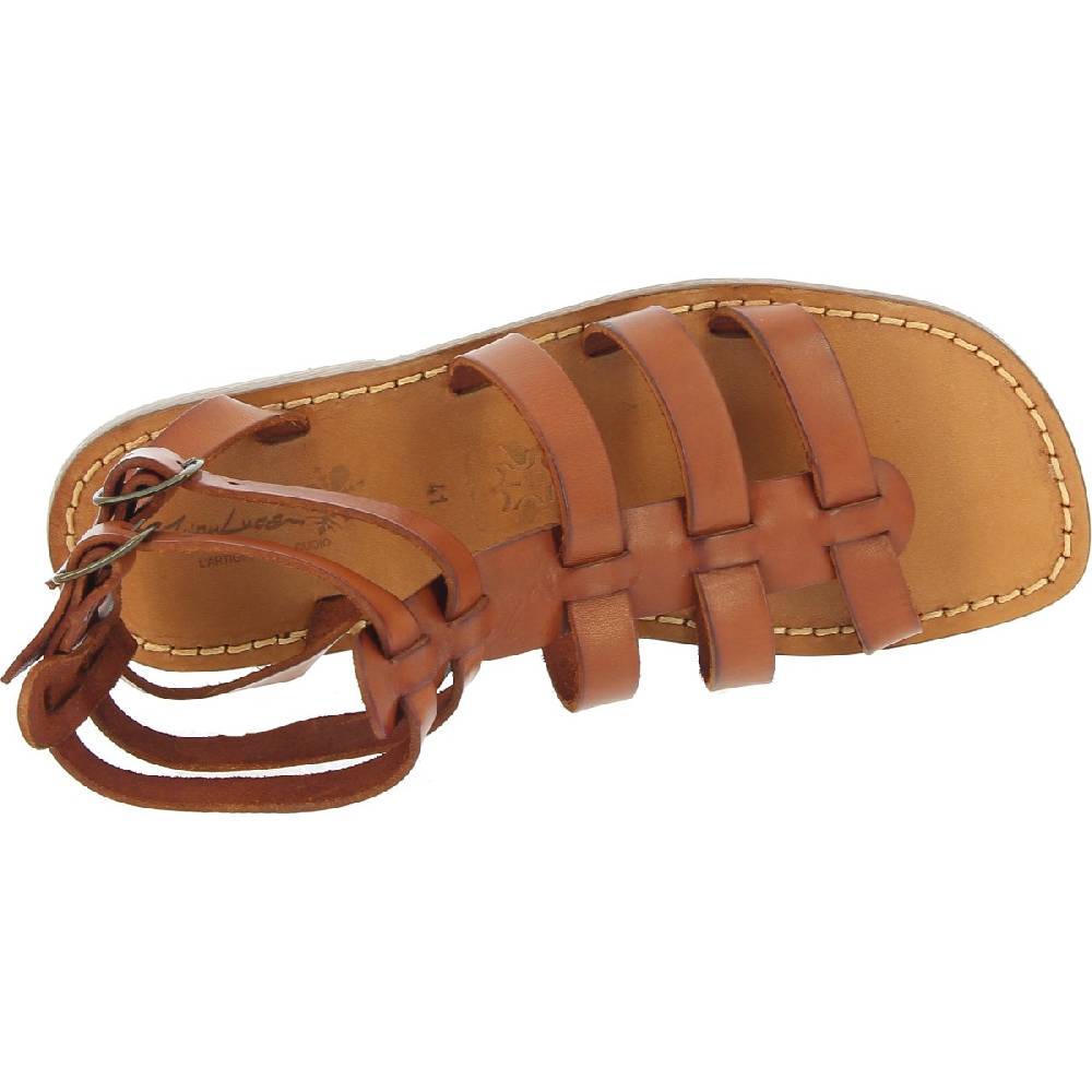 Lartigiano Del Cuoio Sandali romani da uomo in pelle color cuoio antico Super sconto
