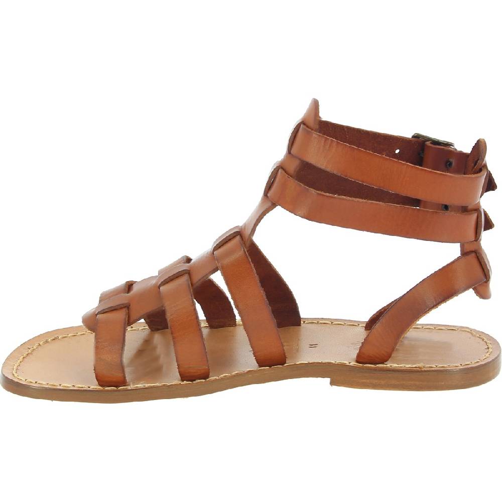 Lartigiano Del Cuoio Sandali romani da uomo in pelle color cuoio antico Super sconto