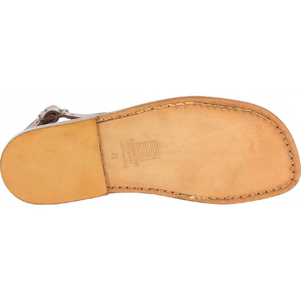 Lartigiano Del Cuoio Sandali romani da uomo in pelle color cuoio antico Super sconto
