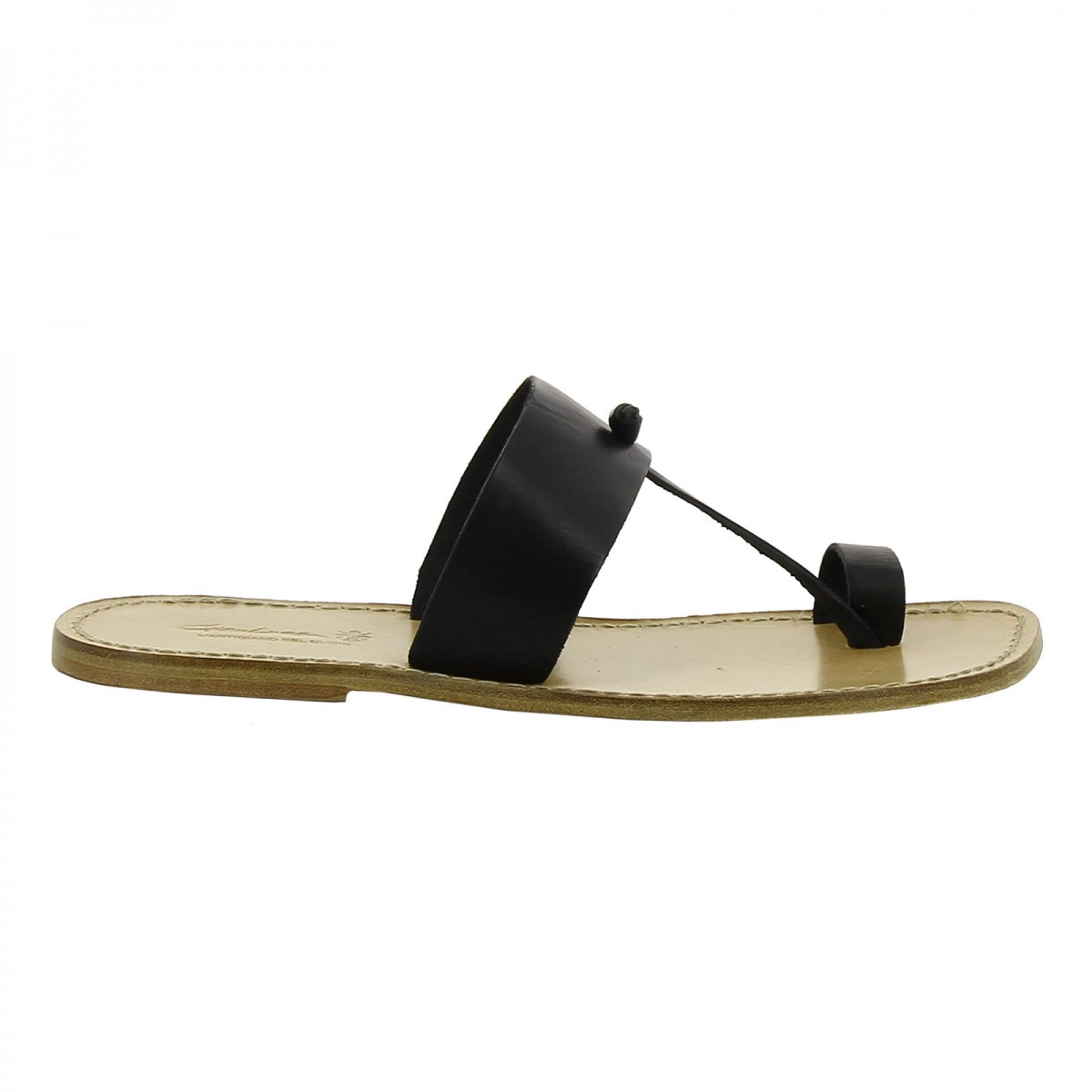 Lartigiano Del Cuoio Ciabatte infradito neri da uomo in pelle artigianali 50% di sconto con spedizione gratuita
