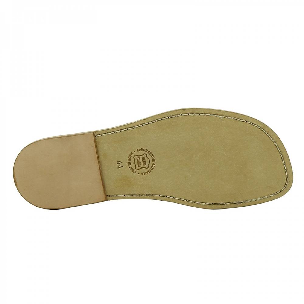 Lartigiano Del Cuoio Ciabatte infradito neri da uomo in pelle artigianali 50% di sconto con spedizione gratuita