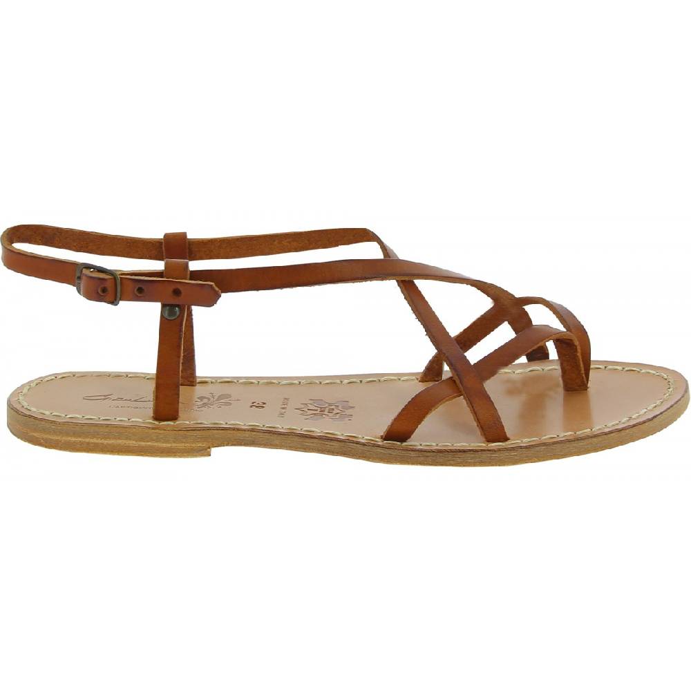 Lartigiano Del Cuoio Sandali da donna in pelle color cuoio fatti a mano 50% di sconto per tempo limitato
