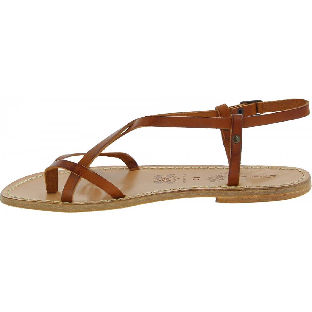 Lartigiano Del Cuoio Sandali da donna in pelle color cuoio fatti a mano 50% di sconto per tempo limitato