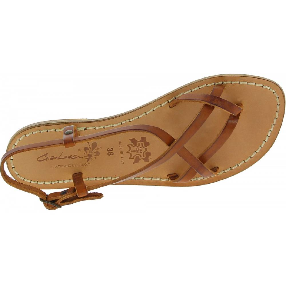 Lartigiano Del Cuoio Sandali da donna in pelle color cuoio fatti a mano 50% di sconto per tempo limitato