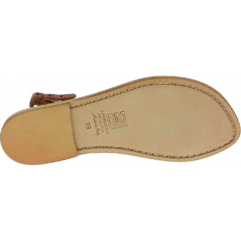 Lartigiano Del Cuoio Sandali da donna in pelle color cuoio fatti a mano 50% di sconto per tempo limitato